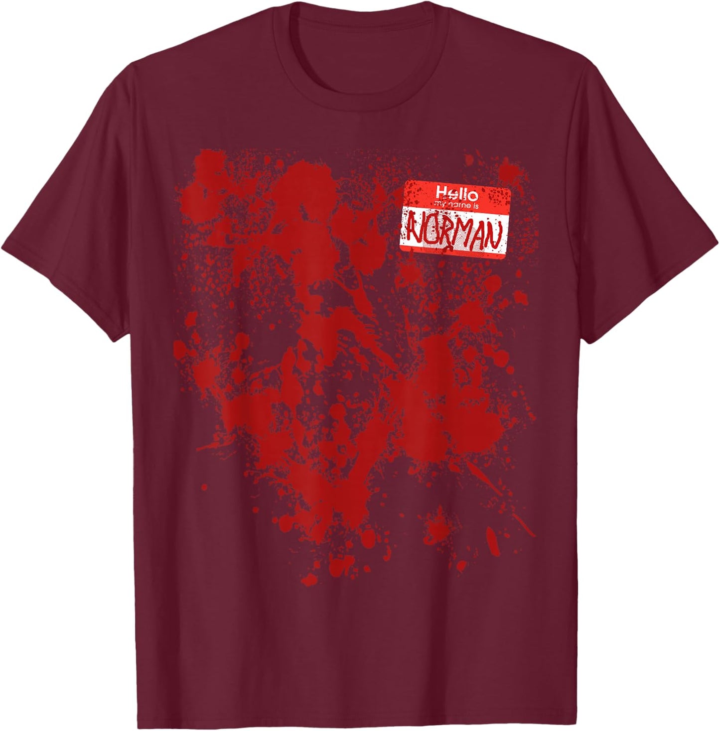 Hello My Name Is Norman Bloody Funny Halloween Costume T-Shirt - T-Shirt | Maroon