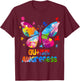 Autism Awareness Colorful Butterfly Puzzle T-Shirt - T-Shirt | Maroon