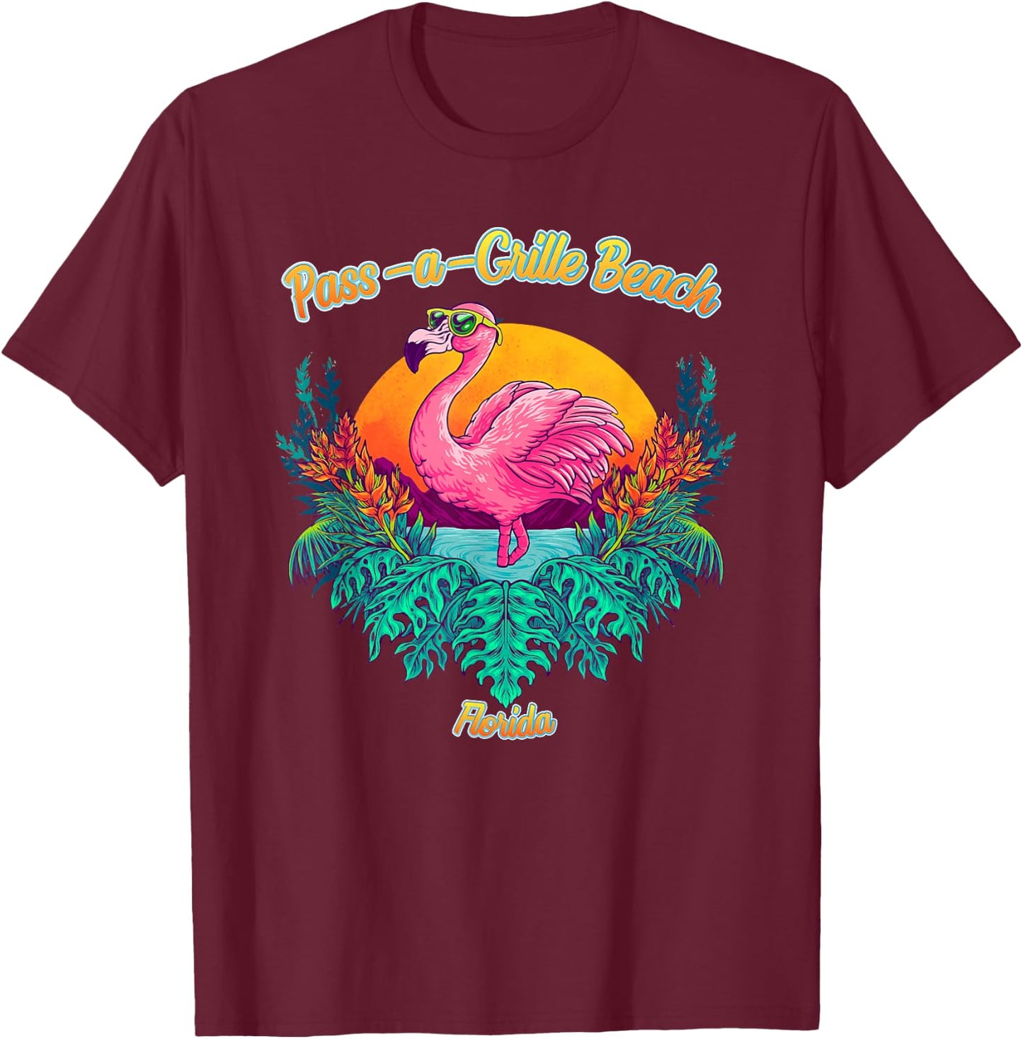 Pass-a-Grille Beach Souvenir - Florida Reminder Women Girls Kids T-Shirt - T-Shirt | Maroon