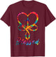 Blessed Tie Dye Christian Heart Jesus Cross Christian Cute T-Shirt - T-Shirt | Maroon