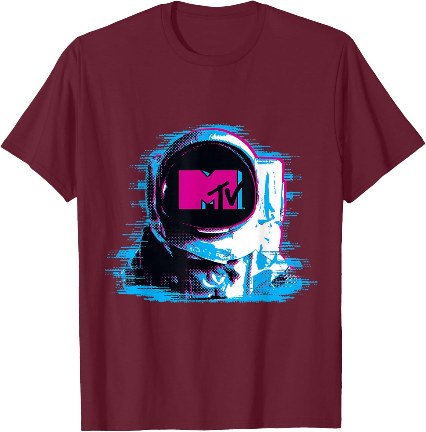 MTV VMA Astronaut Static Tech Logo Helmet T-Shirt - T-Shirt | Maroon