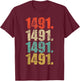 INDIGENOUS NAITIVE AMERICAN 1491 PRE COLUMBUS Vintage T-Shirt - T-Shirt | Maroon