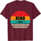Reno Nevada Retro Vintage Sunset US State Reno T-Shirt - T-Shirt | Maroon