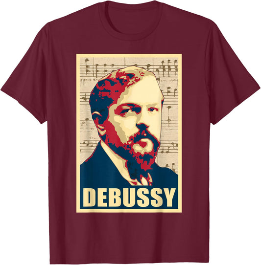 Claude Debussy Classical Music Composer Retro T-Shirt - T-Shirt | Maroon