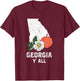 Georgia Y' All Peach State Cherokee Rose Vacation Souvenir T-Shirt - T-Shirt | Maroon