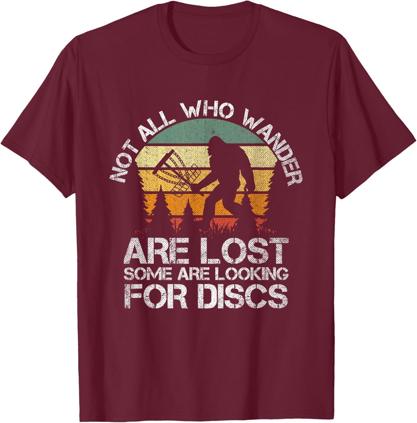 Disc Golf Funny Bigfoot Women Apparel T-Shirt - T-Shirt | Maroon