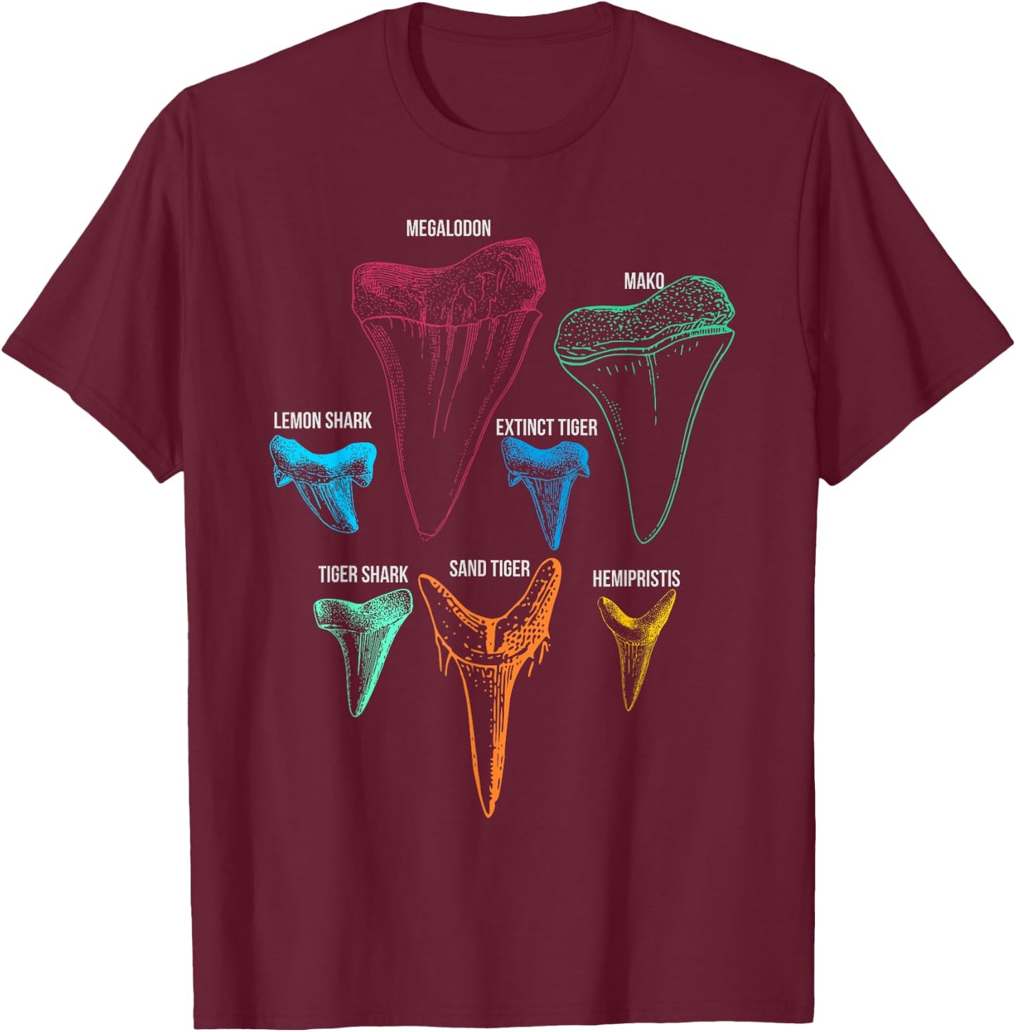 Shark Tooth Hunting Identity Key T Shirt T-Shirt - T-Shirt | Maroon