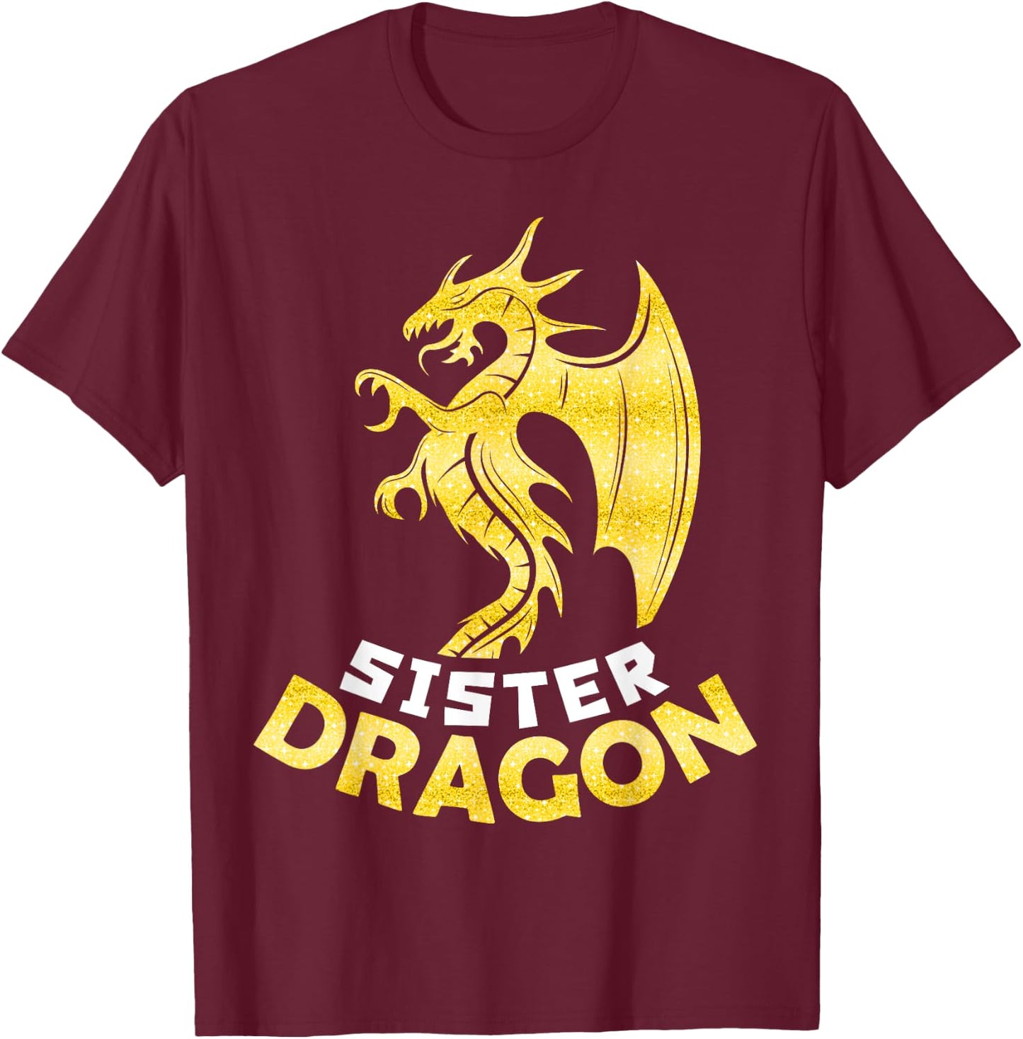 Sister Dragon Cute Dragon Lover Matching Family Birthday T-Shirt - T-Shirt | Maroon
