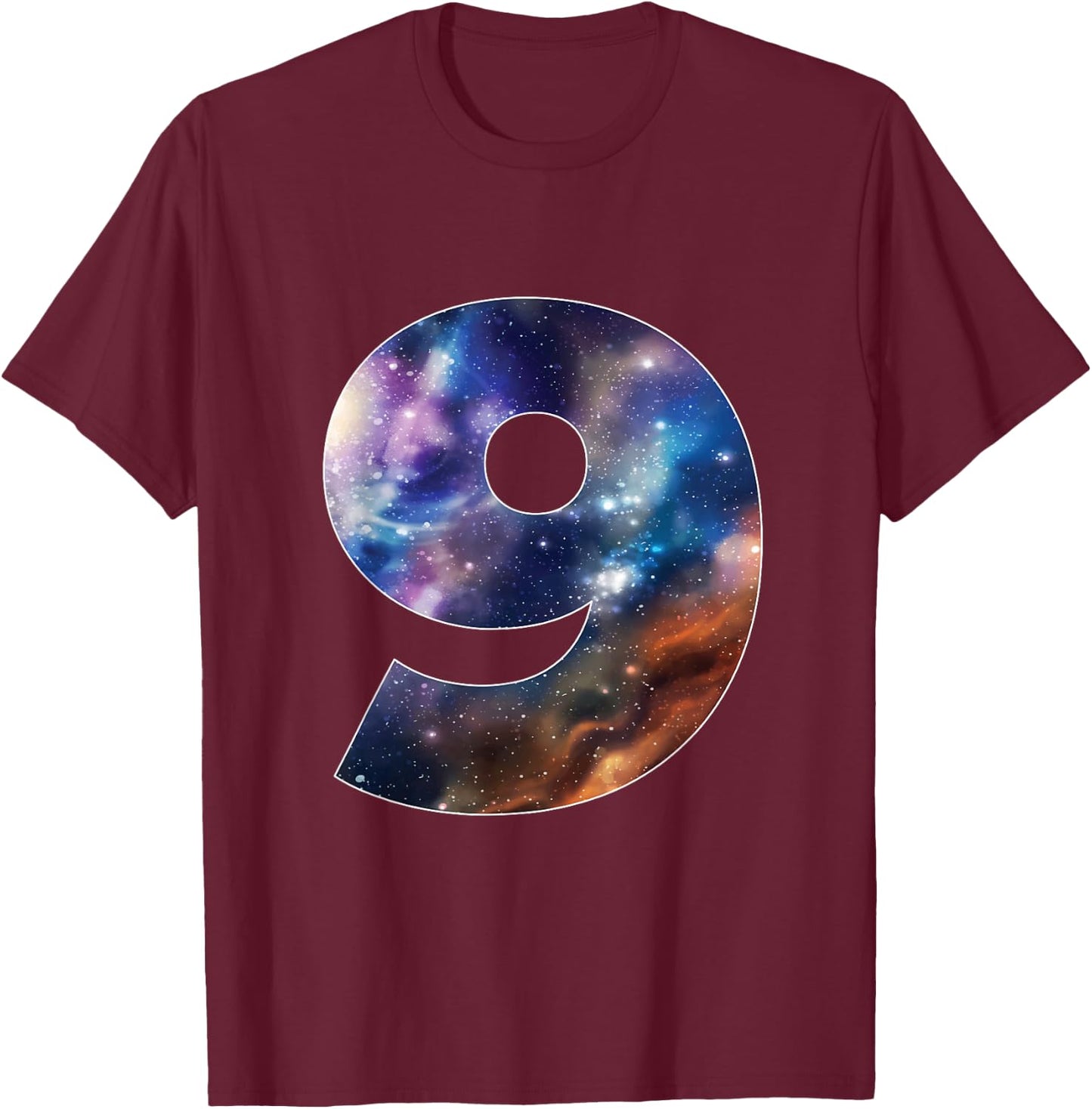 Galaxy 9 Year Old 9th Birthday Space Themed Astronaut Boy T-Shirt - T-Shirt | Maroon