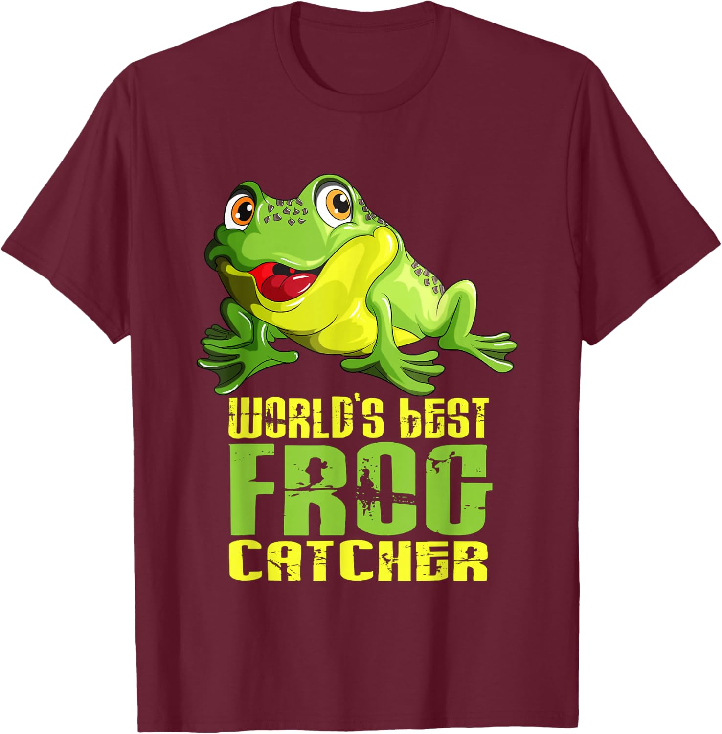 World's Best Frog Catcher Frog Catcher Collector Cute Frogs T-Shirt - T-Shirt | Maroon