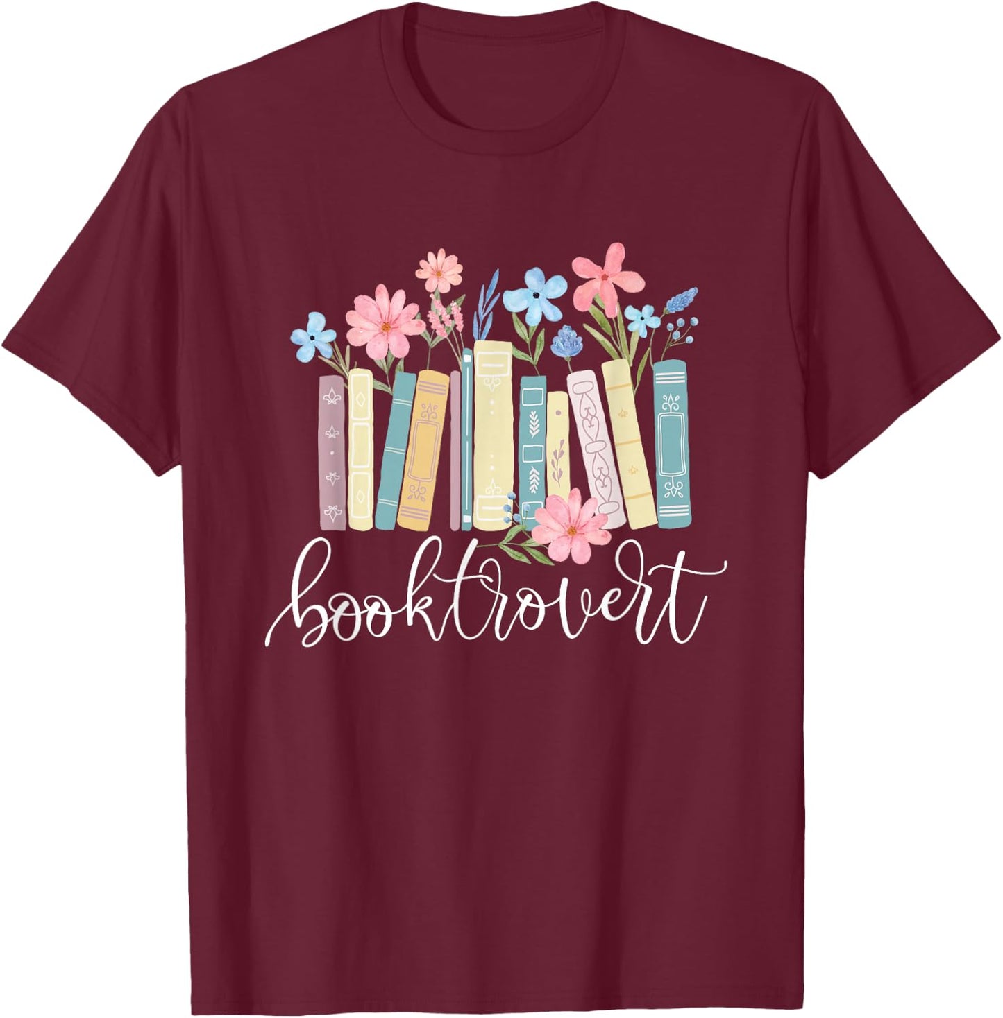 Booktrovert - Book Lover Reading Bookworm Reader T-Shirt - T-Shirt | Maroon