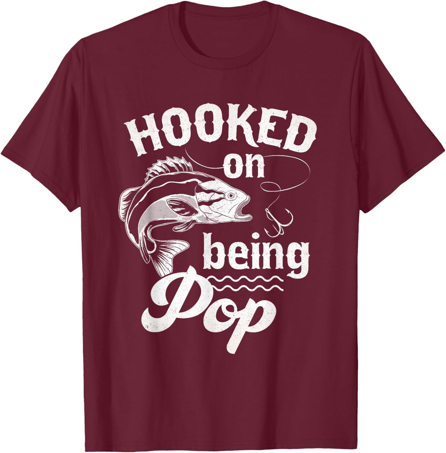 Vintage Fishing Pop Gifts For Father's Day Fisherman Men T-Shirt - T-Shirt | Maroon