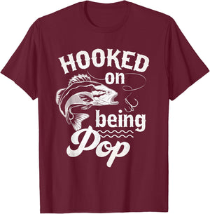 Vintage Fishing Pop Gifts For Father's Day Fisherman Men T-Shirt - T-Shirt | Maroon