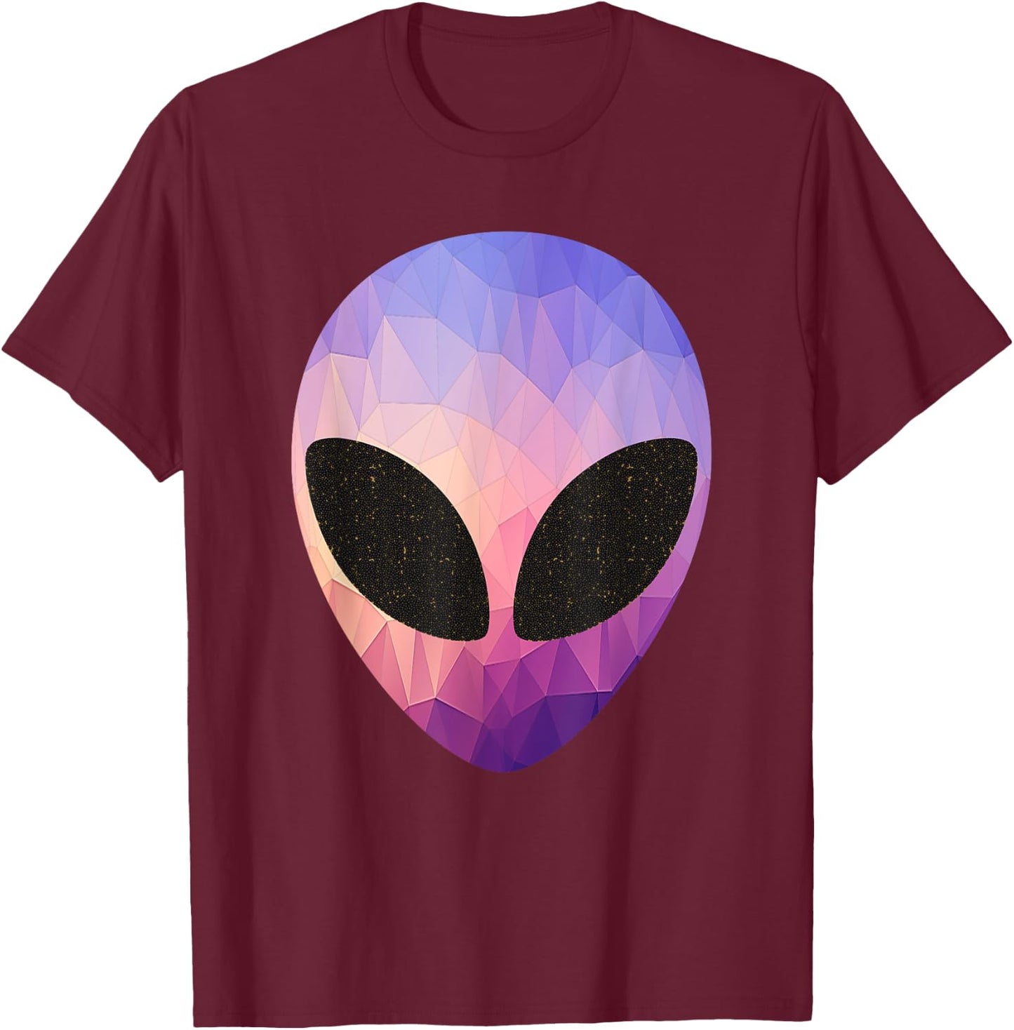 Alien Head Design Colorful Alien Rave Apparel Believe Ufo T-Shirt - T-Shirt | Maroon