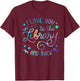 I Love You To The Library And Back Funny Librarian T-Shirt - T-Shirt | Maroon