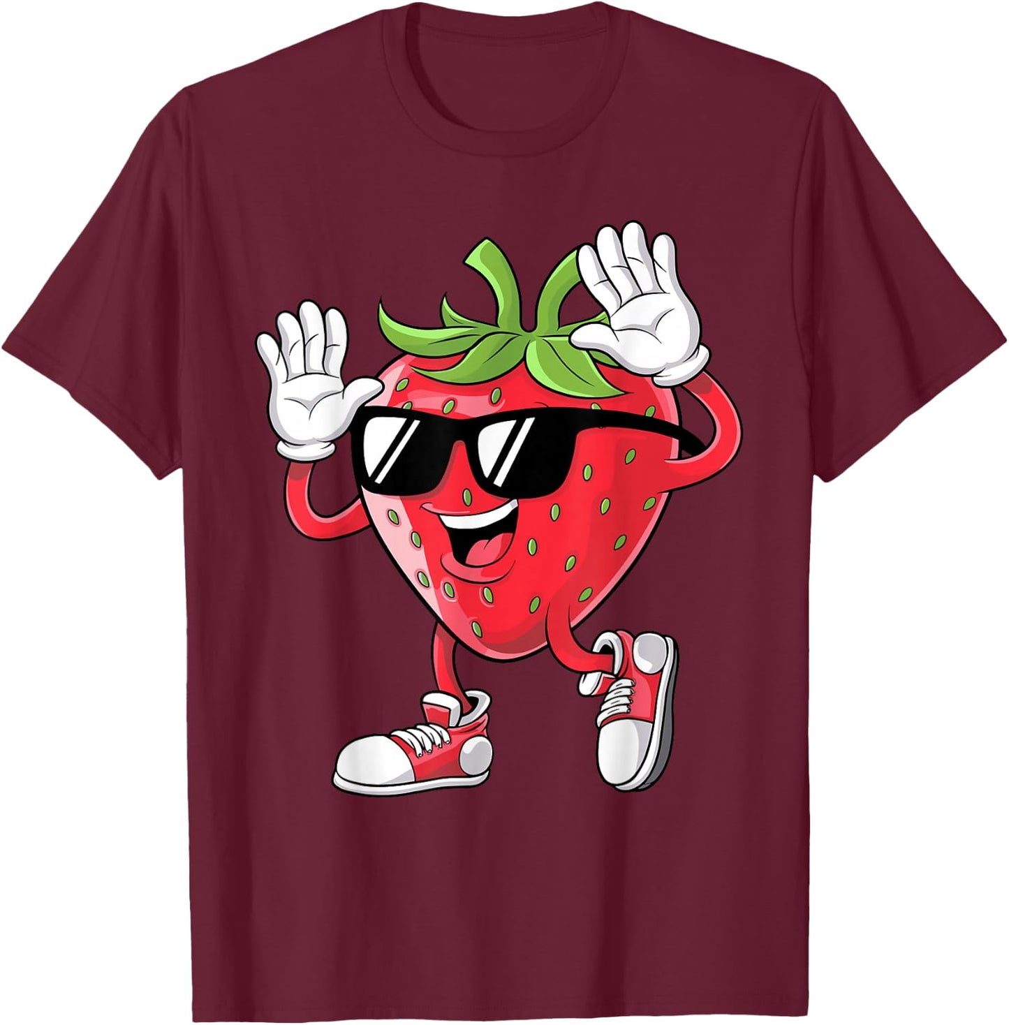 Cool Strawberry Design Women Kids Strawberry Lover T-Shirt - T-Shirt | Maroon
