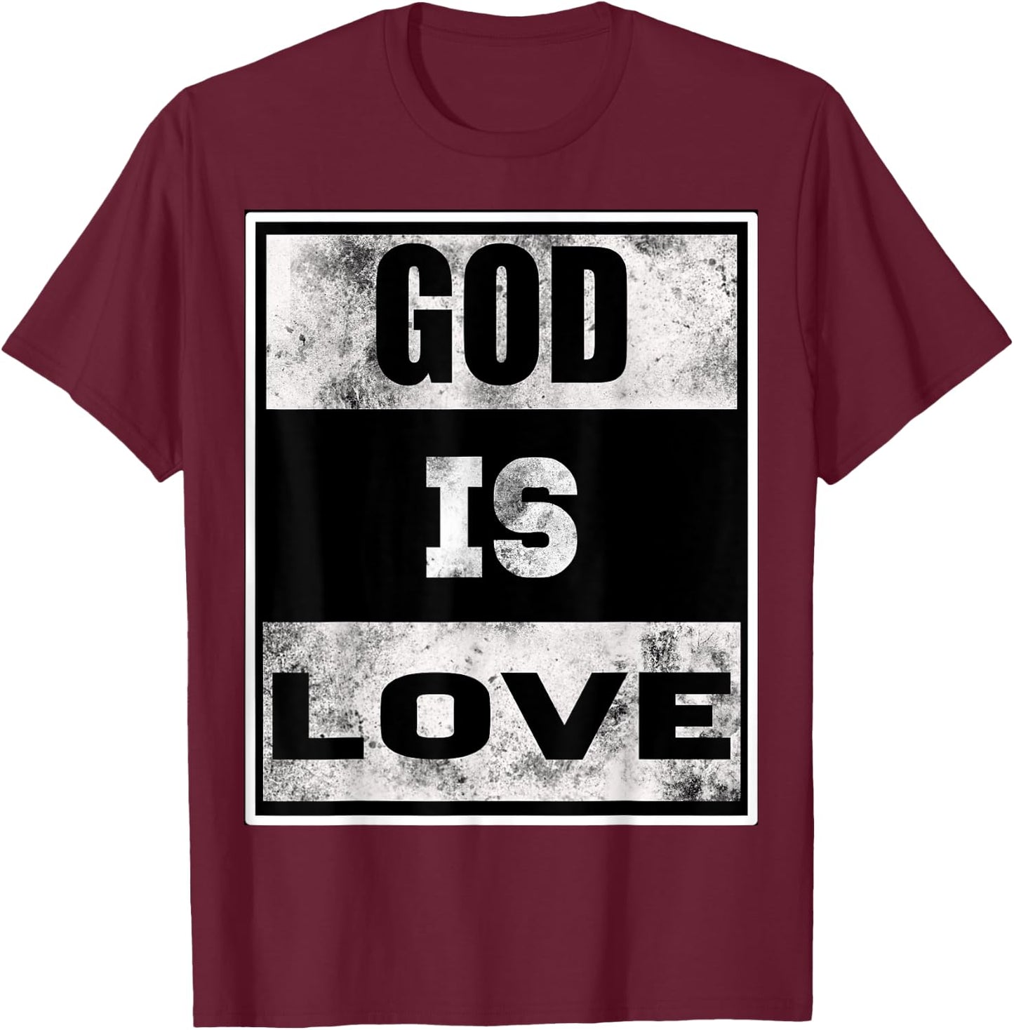 God Is Love: Vintage Christian -Christian Faith T-Shirt - T-Shirt | Maroon