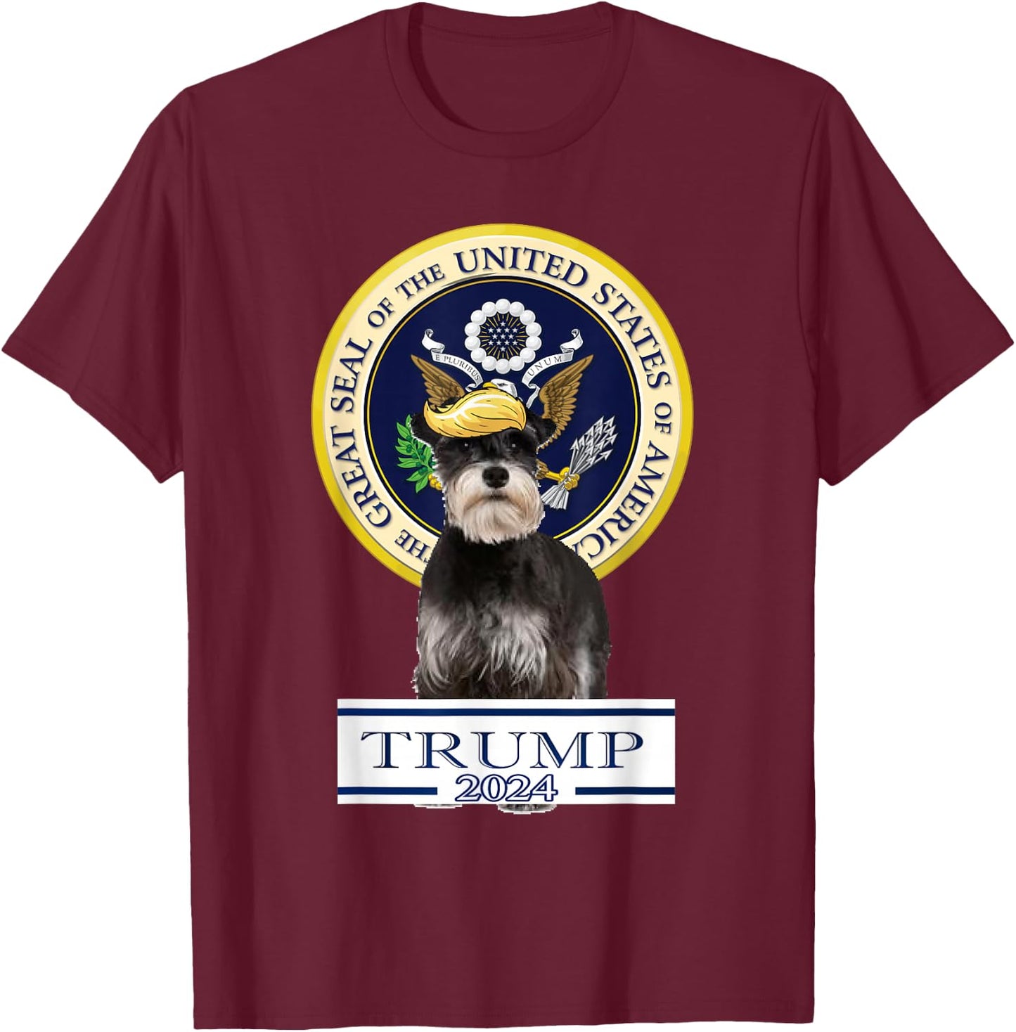 Trump 2024 Miniature Schnauzer 2 T-Shirt - T-Shirt | Maroon