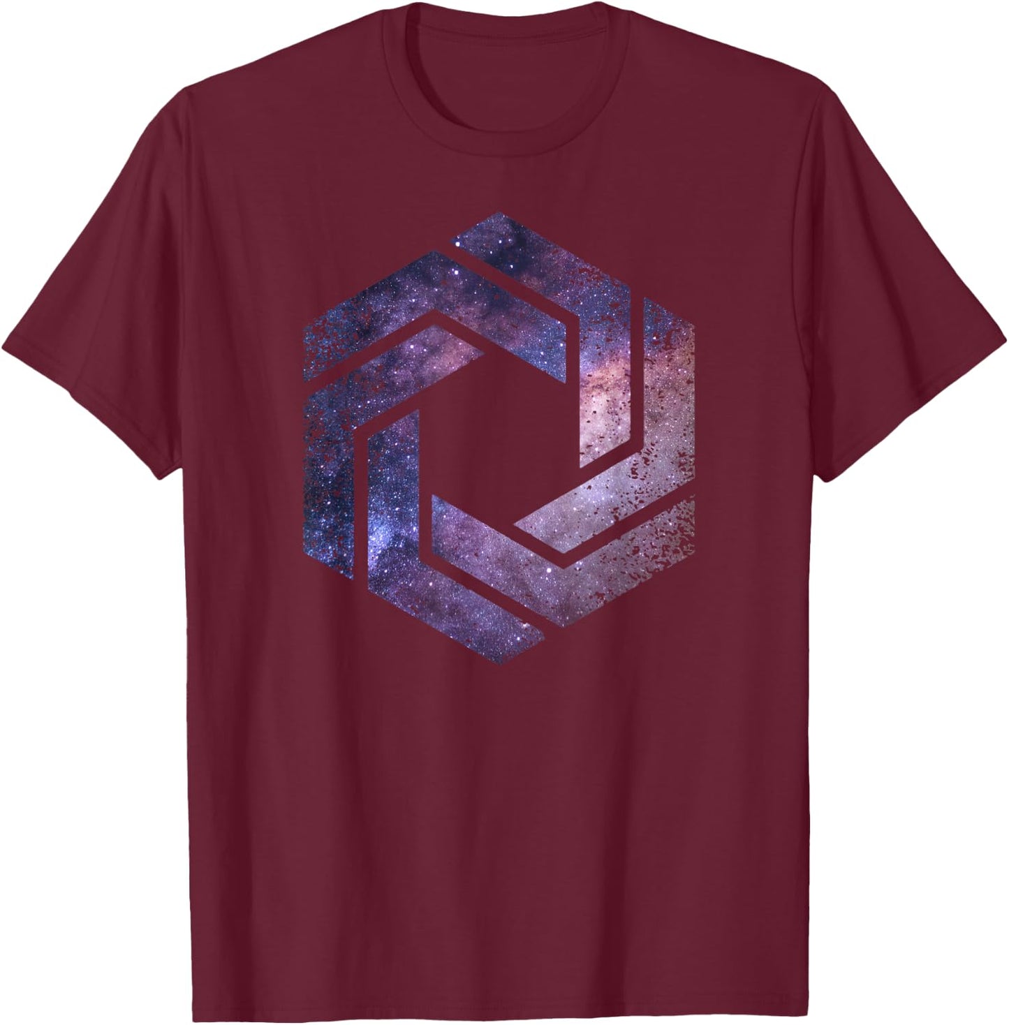 Geometric Space - Sacred Geometry Shape Hexagon Symbol Poison T-Shirt - T-Shirt | Maroon