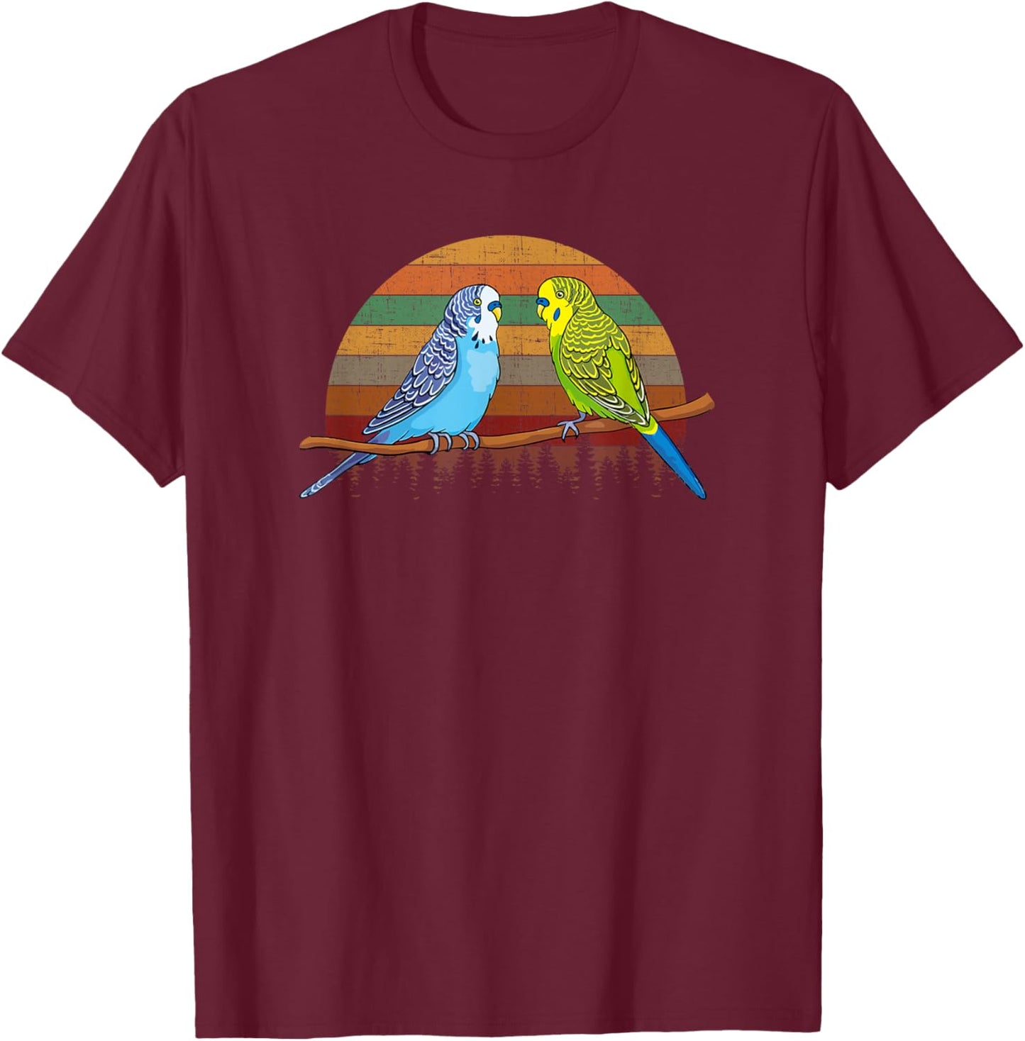 parakeet retro Budgies parakeet T-Shirt - T-Shirt | Maroon