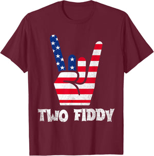 Two Fiddy 2 Fiddy 250th Anniversary 4th of July Patriotic T-Shirt - T-Shirt | Maroon