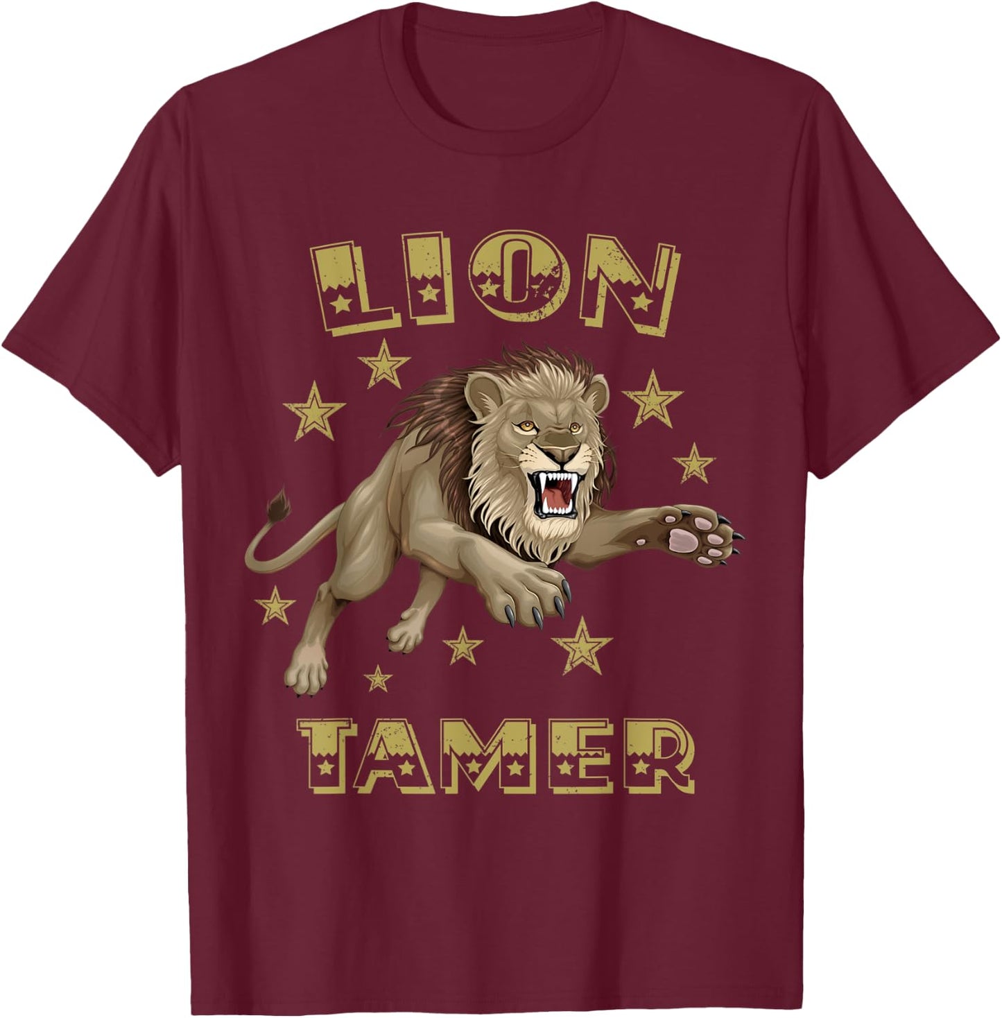 Lion Tamer Carnival Costume Theme Circus Staff Party Vintage T-Shirt - T-Shirt | Maroon