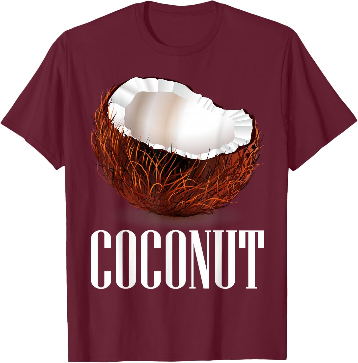 Coconut Short Sleeve Top Coconut Graphic T-Shirt - T-Shirt | Maroon