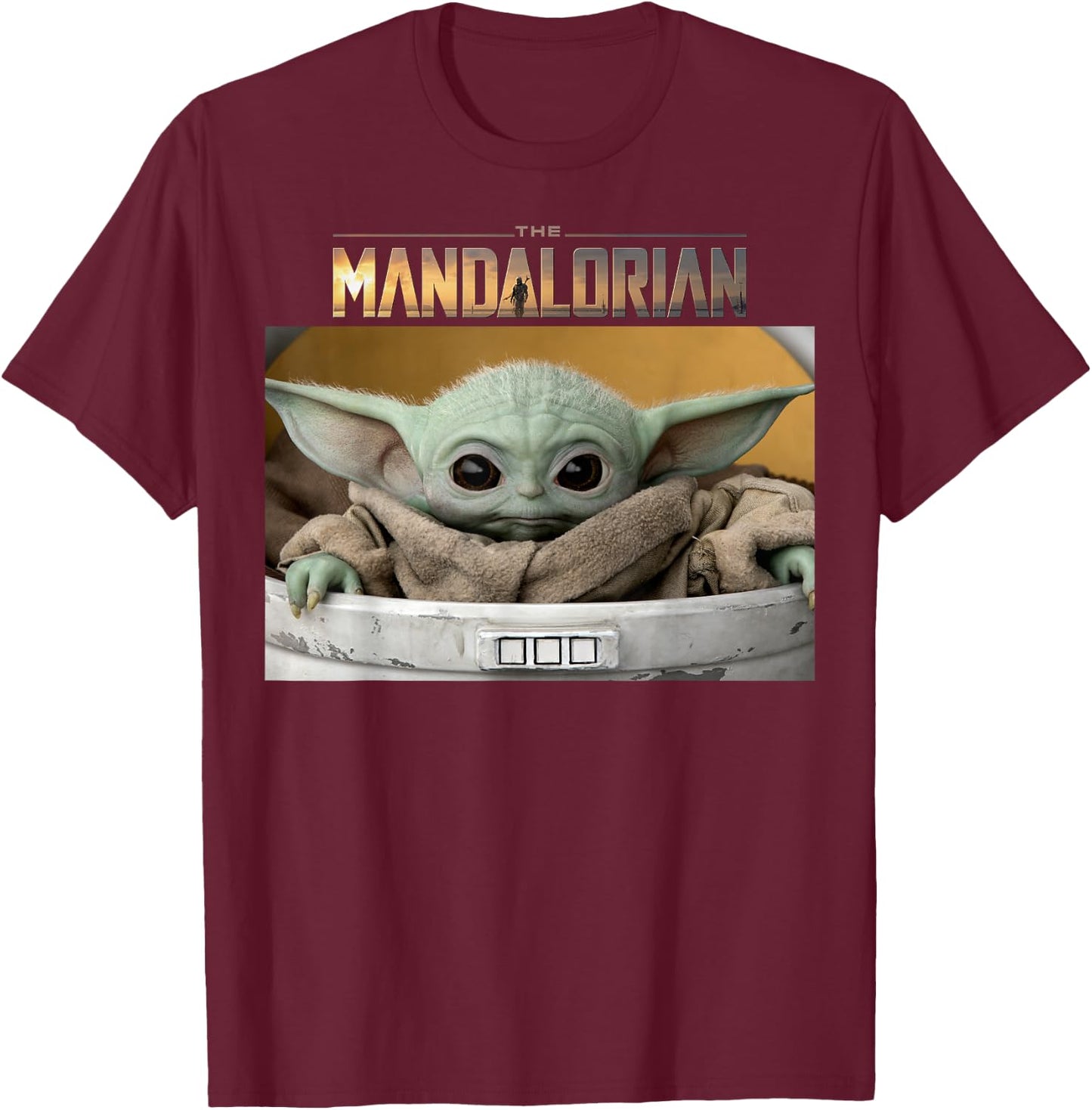 Star Wars The Mandalorian The Child Pod Screenshot Logo T-Shirt - T-Shirt | Maroon