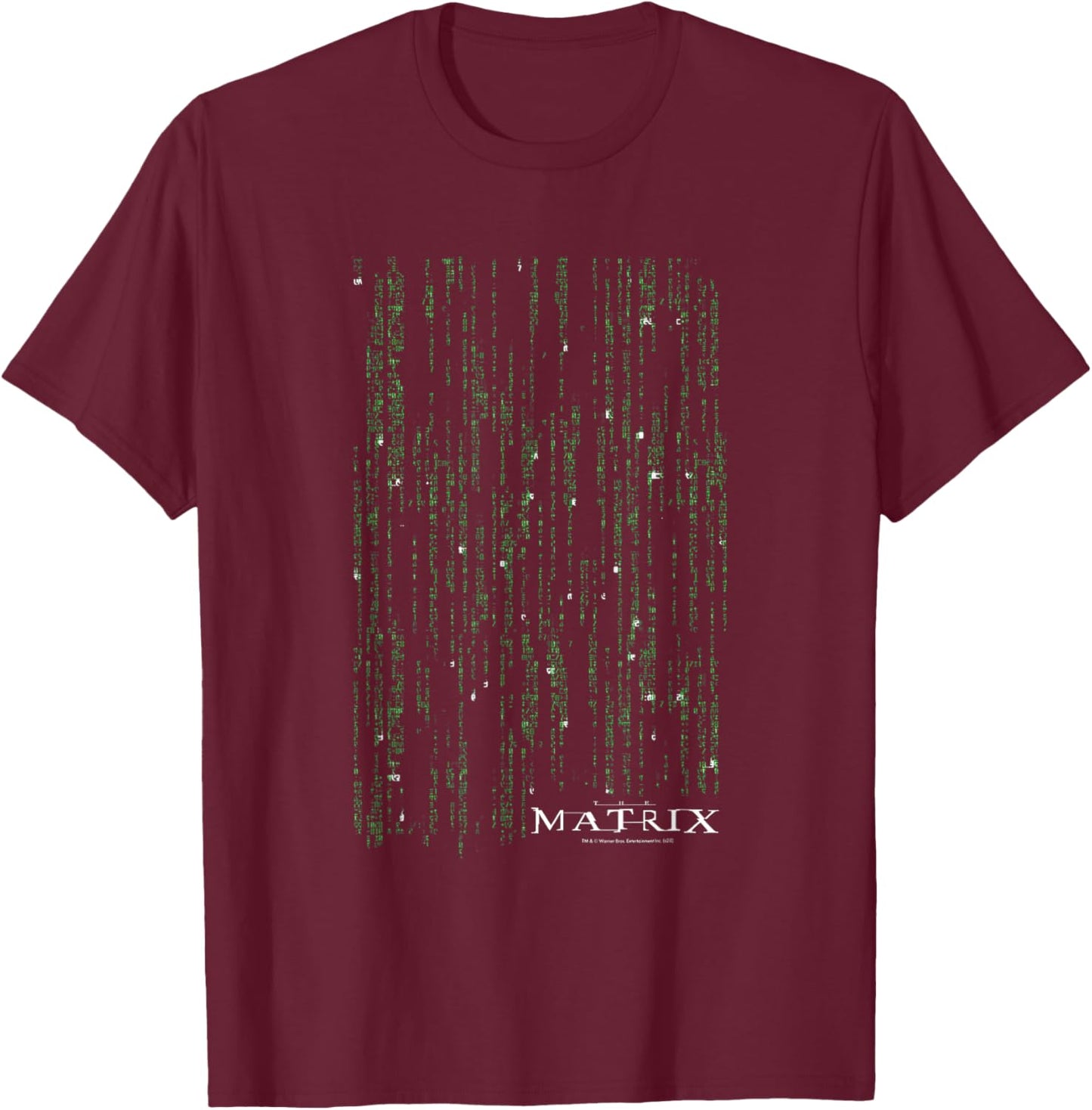 The Matrix Classic Coding Drop Poster Small T-Shirt - T-Shirt | Maroon