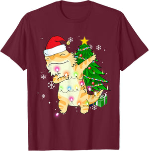 Dabbing Bearded Dragon Christmas Costume Cute Youth Kids T-Shirt - T-Shirt | Maroon