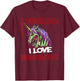 Zombie Unicorn I Love Brainbows Brains Funny Gothic Goth T-Shirt - T-Shirt | Maroon