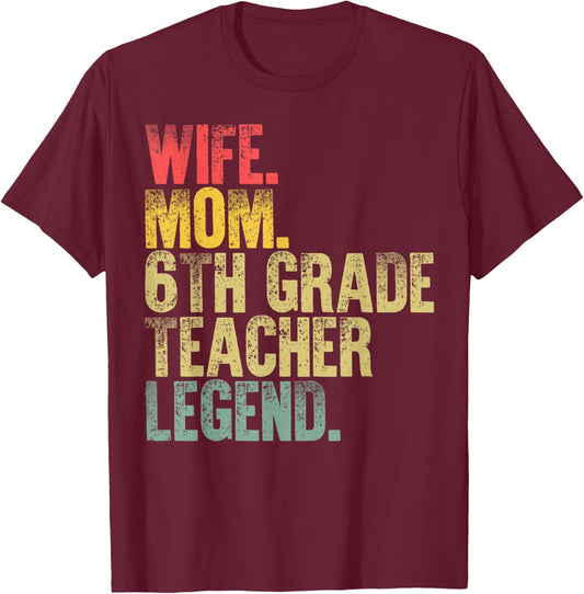 Mother Women Funny Gift Wife Mom Teacher Legend T-Shirt - T-Shirt | Maroon