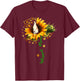 Whippet Mom Funny Whippet On Sunflower Dog Paws Flower T-Shirt - T-Shirt | Maroon