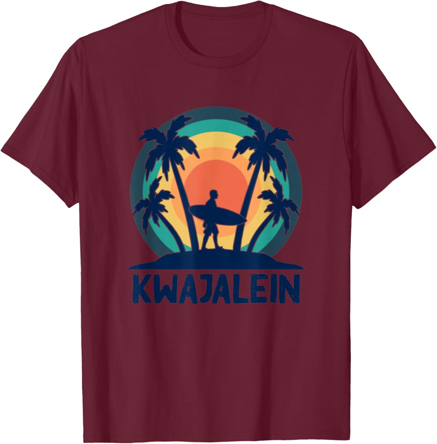 Kwajalein Marshall Islands Kwaj Surfing Emon Beach Diving T-Shirt - T-Shirt | Maroon