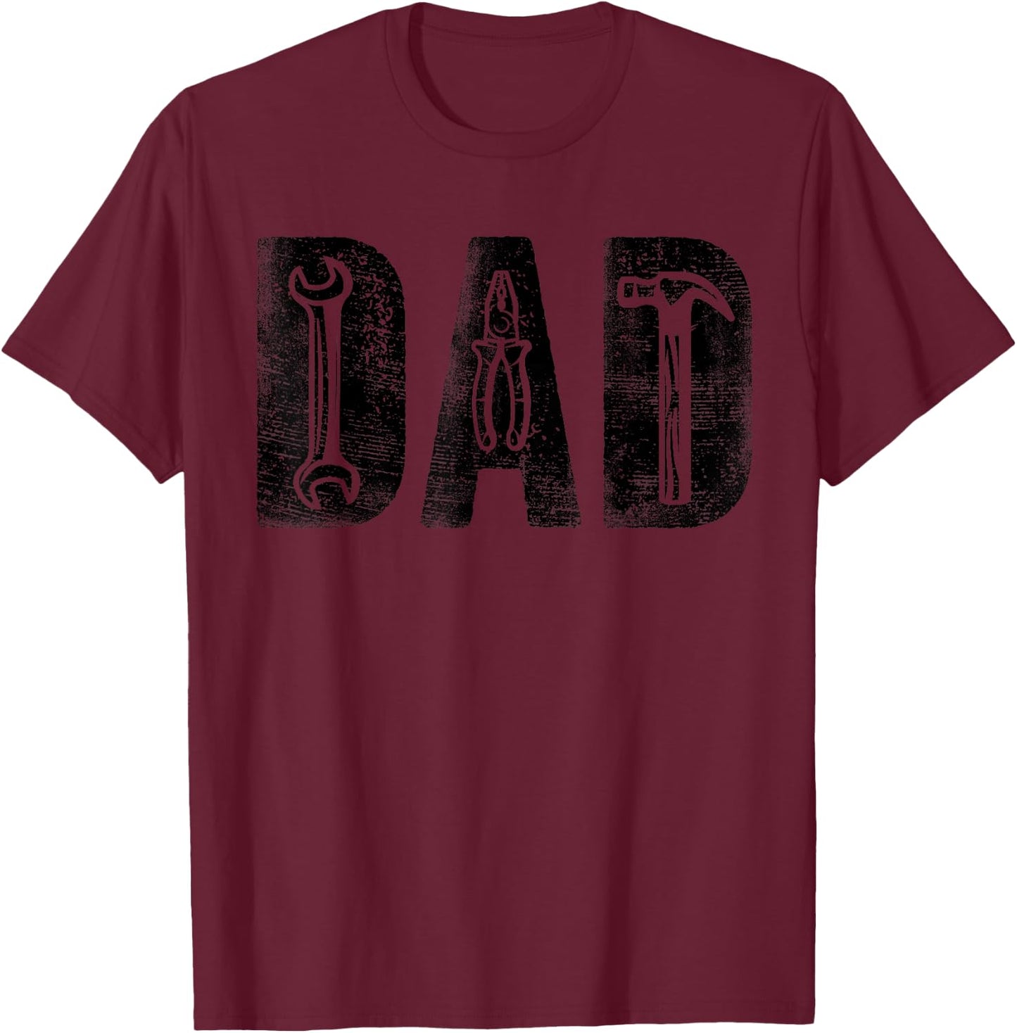 Mechanic Dad Birthday Classic Bold Font Repairman Daddy T-Shirt - T-Shirt | Maroon