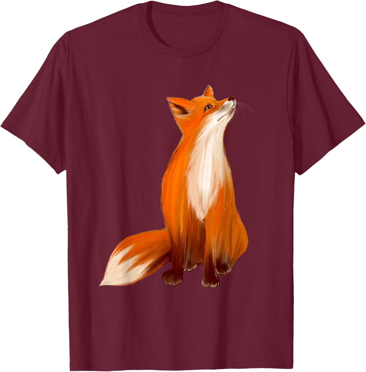 Watercolor Fox - Wildlife Zookeeper Fox Lover T-Shirt - T-Shirt | Maroon
