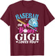 Baseball or Bows Gigi Loves You Gender Reveal Pink or Blue T-Shirt - T-Shirt | Maroon