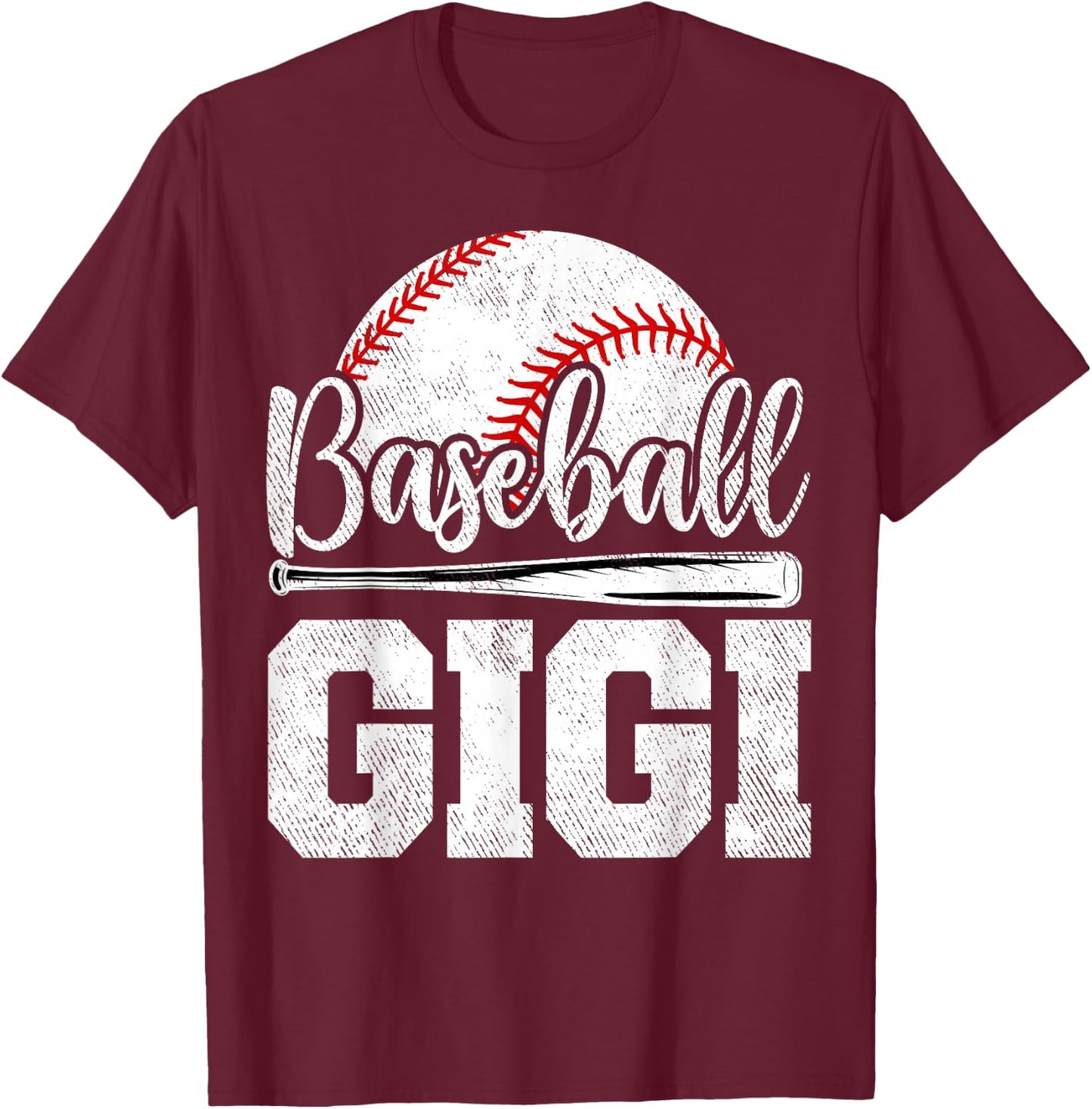 Baseball Gigi Baseball Player Game Day Mother's Day T-Shirt - T-Shirt | Maroon
