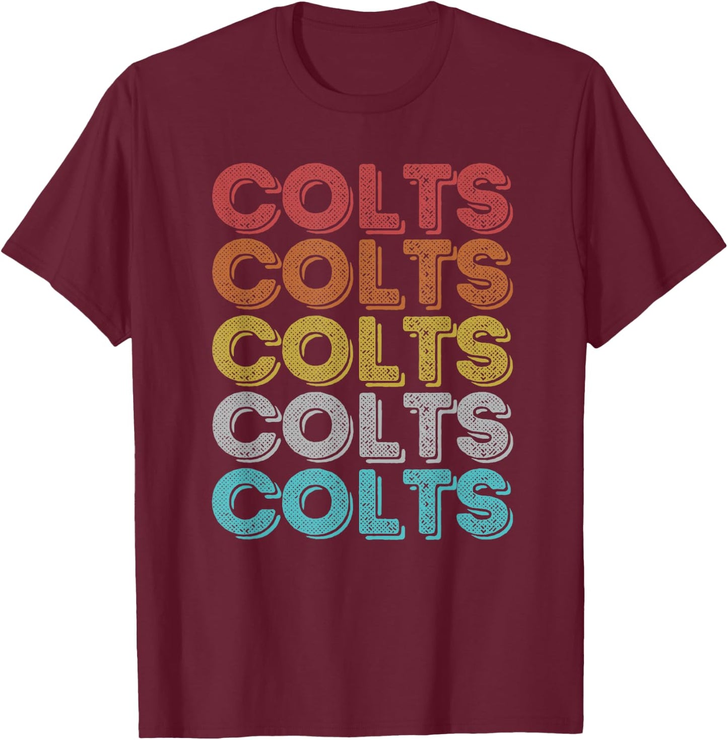 Vintage Retro Colts T-Shirt - T-Shirt | Maroon