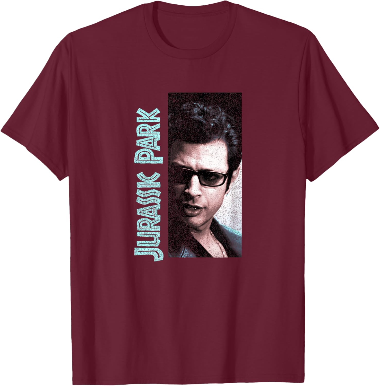 Jurassic Park Ian Malcolm Side Shocked Sunglasses Stare T-Shirt - T-Shirt | Maroon