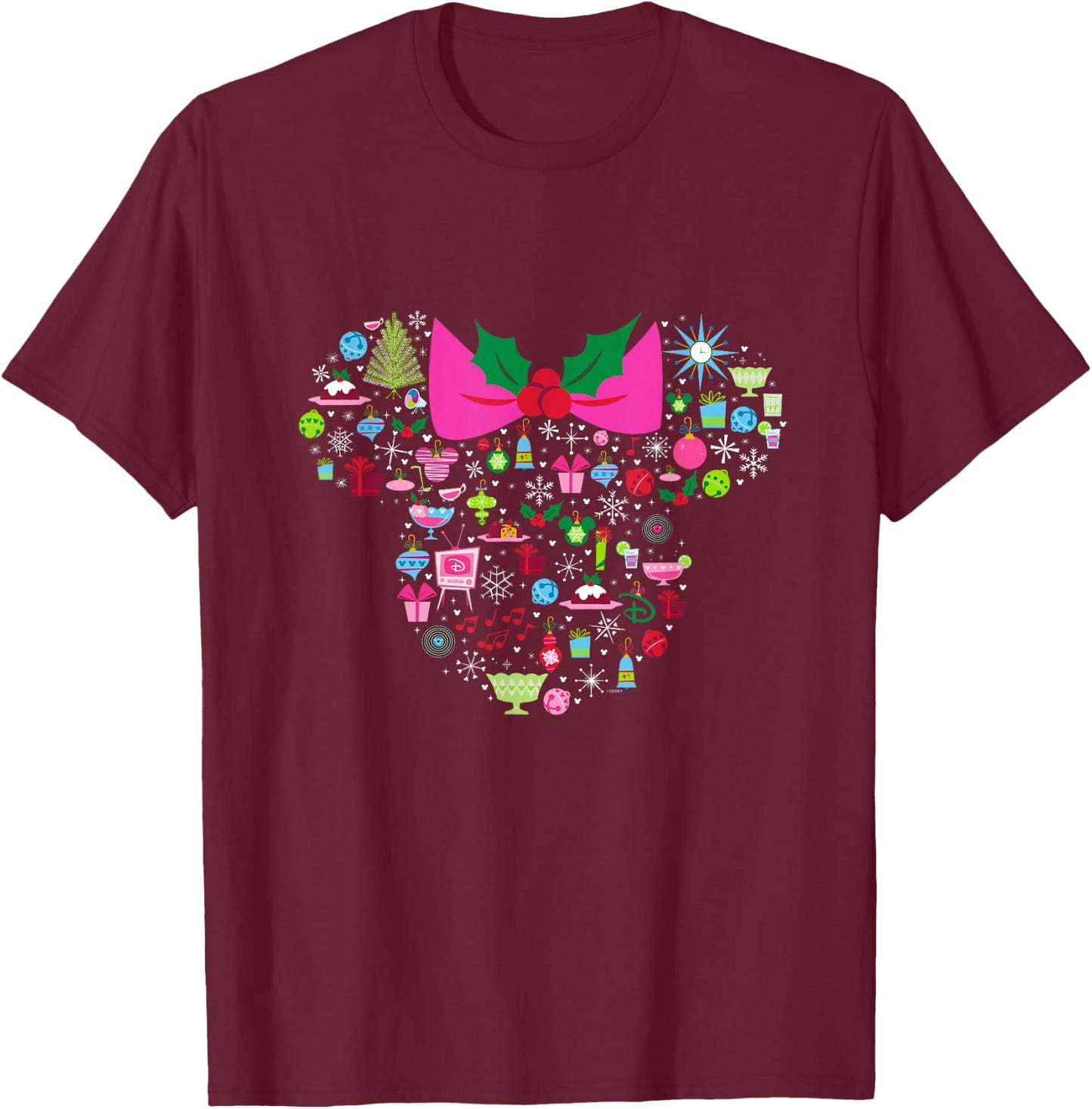 Disney Minnie Mouse Holiday Celebration T-Shirt - T-Shirt | Maroon