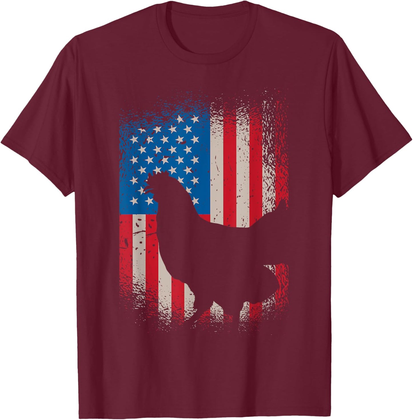 Chicken USA Flag design for Patriotic Farmer Kids Men T-Shirt - T-Shirt | Maroon