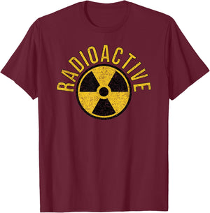 Radioactive Nuclear Warning Symbol Radiation Sign Energy T-Shirt - T-Shirt | Maroon