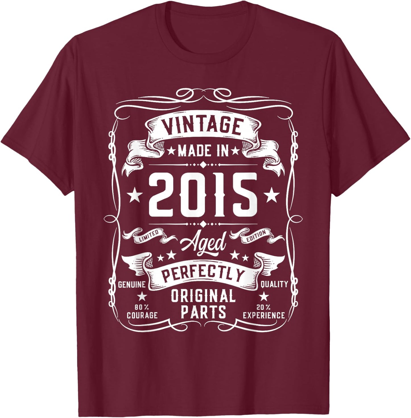 Vintage 2015 10 Years Old Gifts for Boys 10yr 10th Birthday T-Shirt - T-Shirt | Maroon