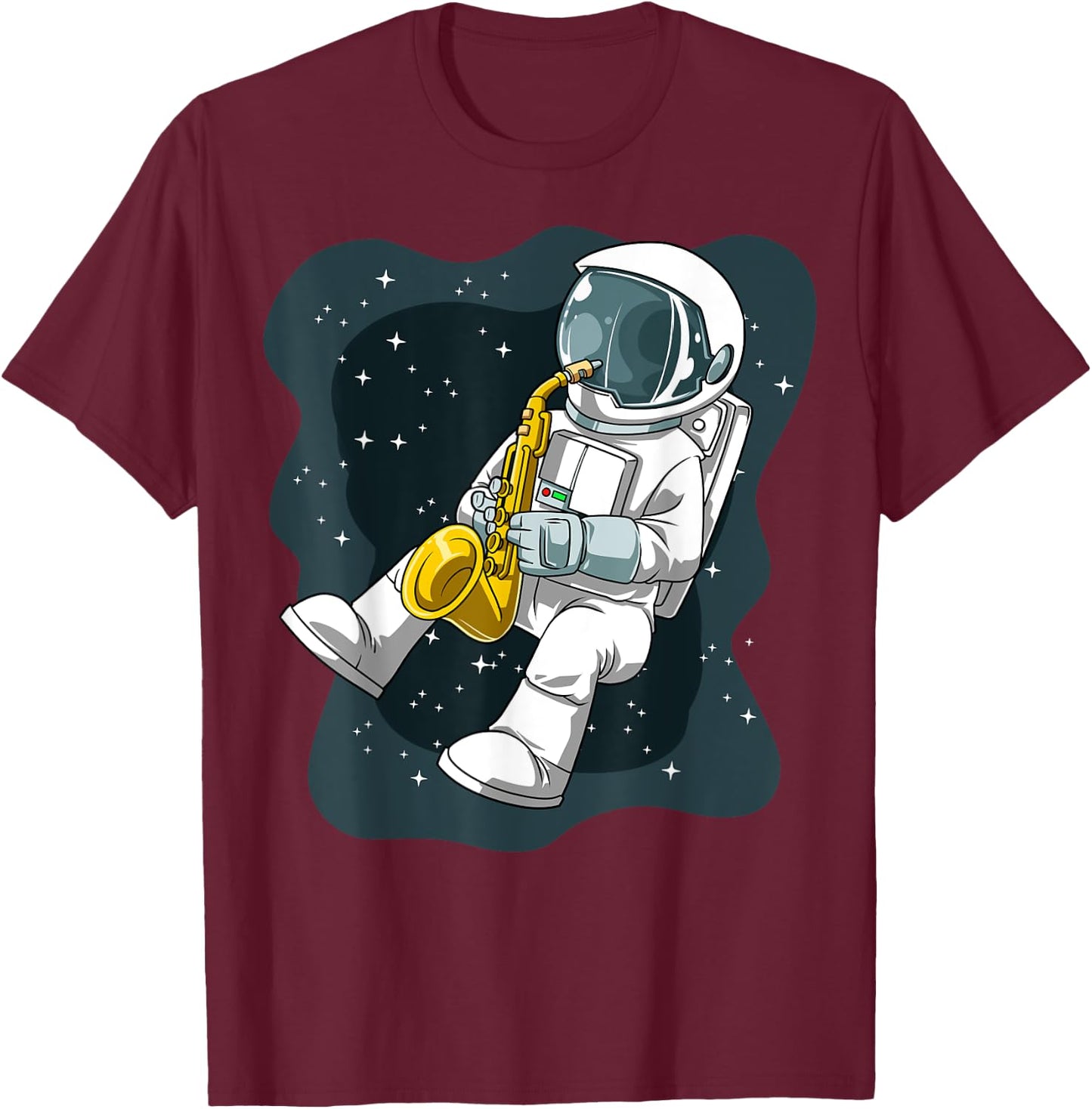 Astronaut Jazz Astronaut Sax Astronaut Playing Saxophone T-Shirt - T-Shirt | Maroon
