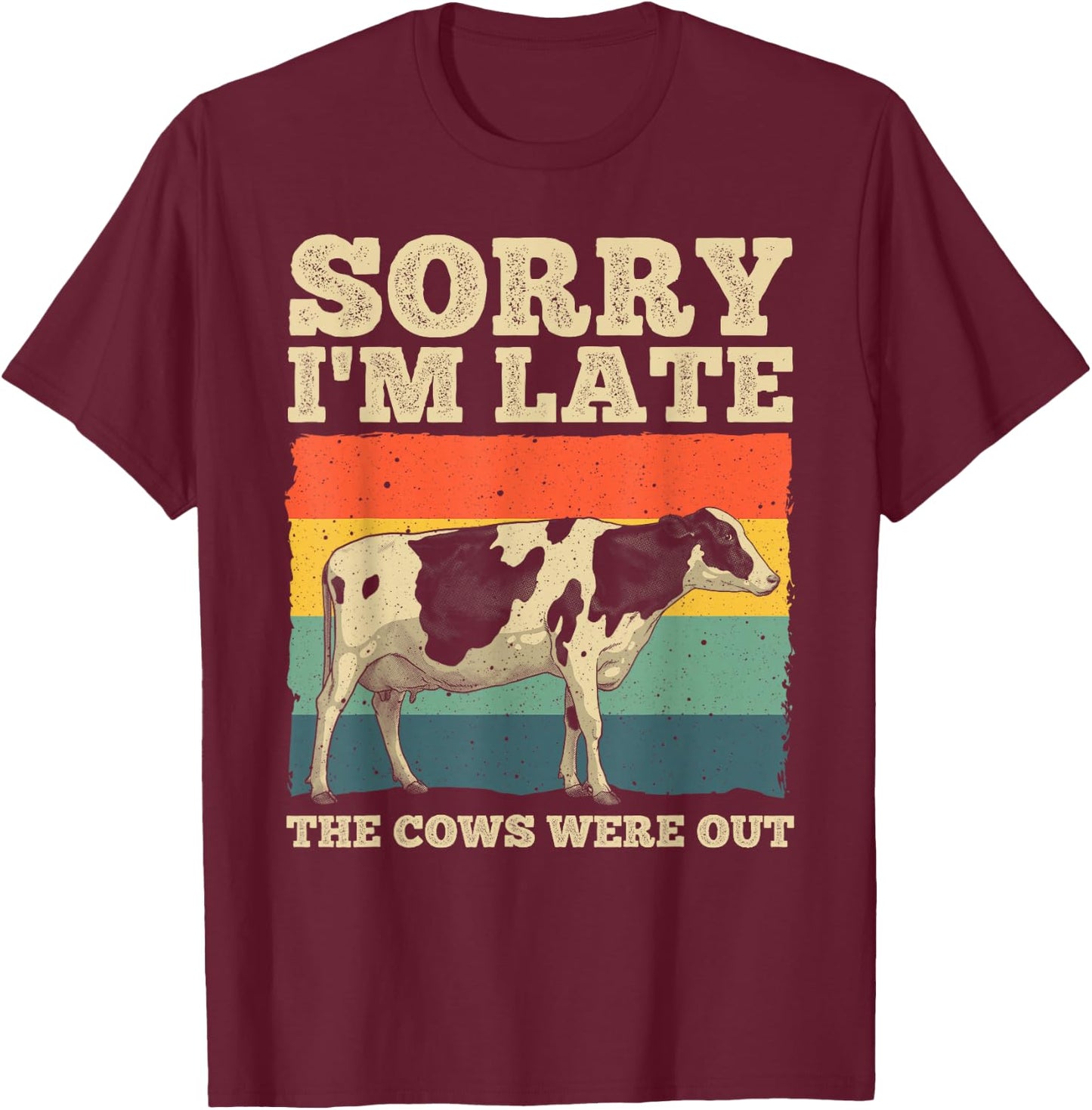 Funny Cow Women Cow Farmer Herd Farming Animal Lover T-Shirt - T-Shirt | Maroon