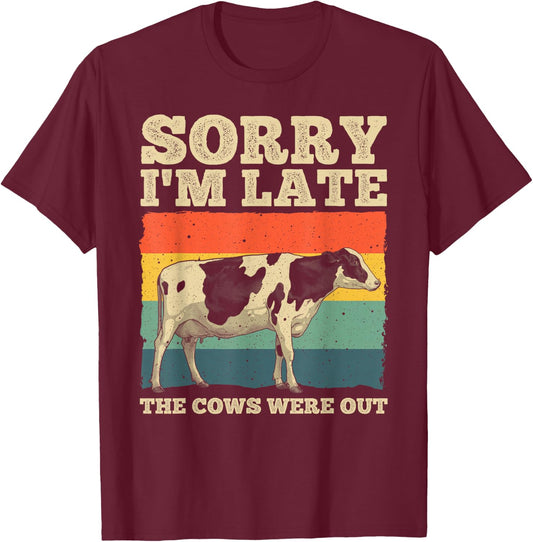 Funny Cow Women Cow Farmer Herd Farming Animal Lover T-Shirt - T-Shirt | Maroon