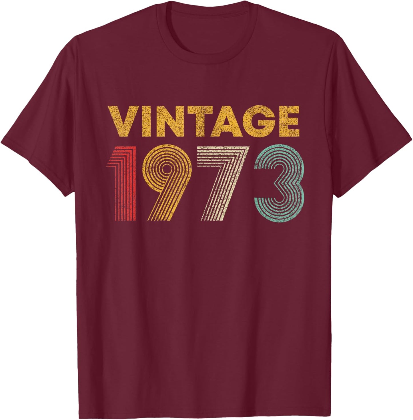 Vintage 1973 52nd Birthday Gift Men Women 52 Years Old T-Shirt - T-Shirt | Maroon