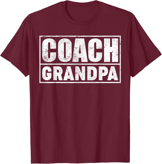 Funny Soccer Football Basketball Coach Grandpa Father's Day T-Shirt - T-Shirt | Maroon