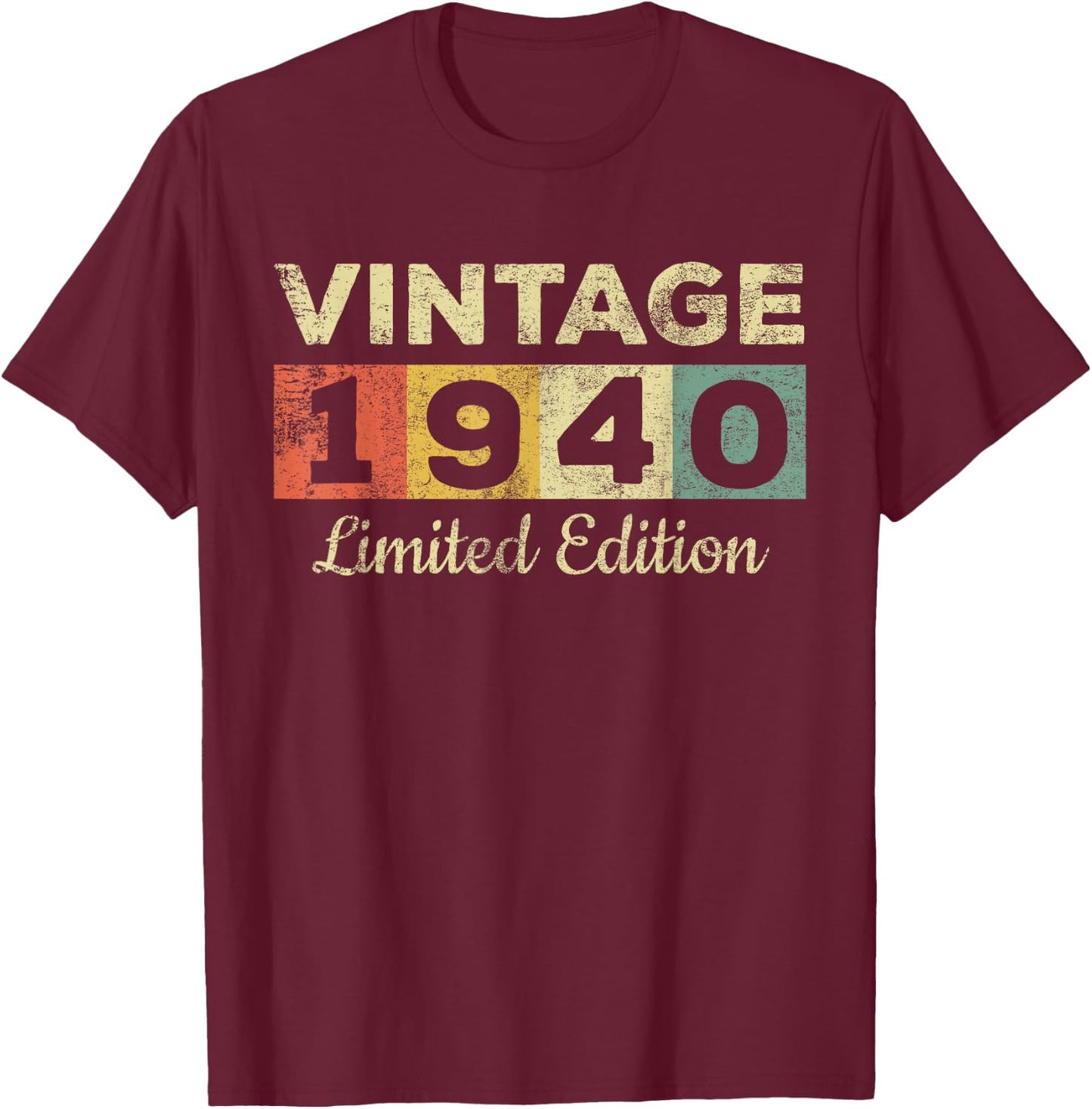 Vintage 1940 Made In 1940 81st Birthday Women 81 Years T-Shirt - T-Shirt | Maroon